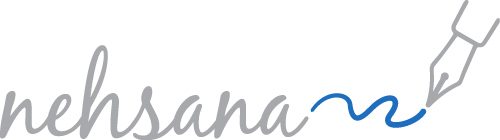 text nehsana and fountain pen